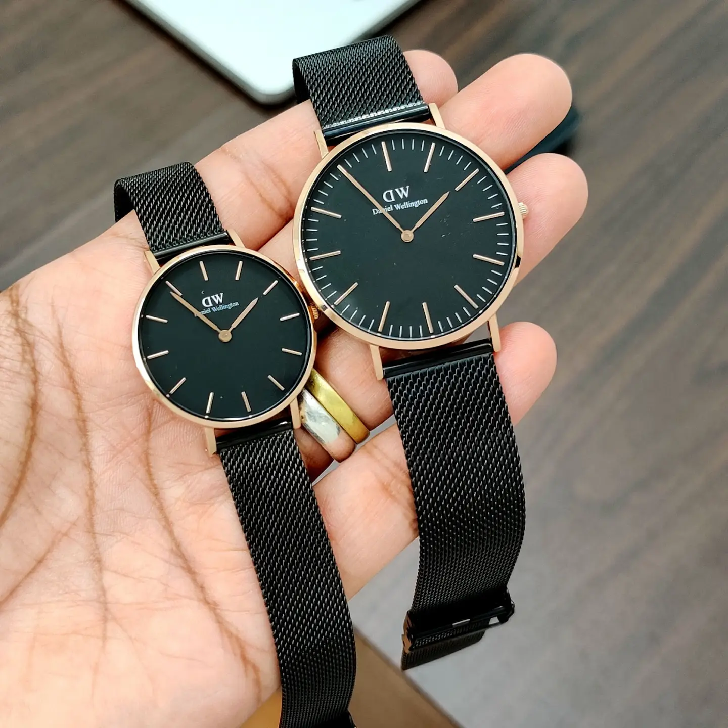 Daniel Wellington Classic — black dial, rose gold