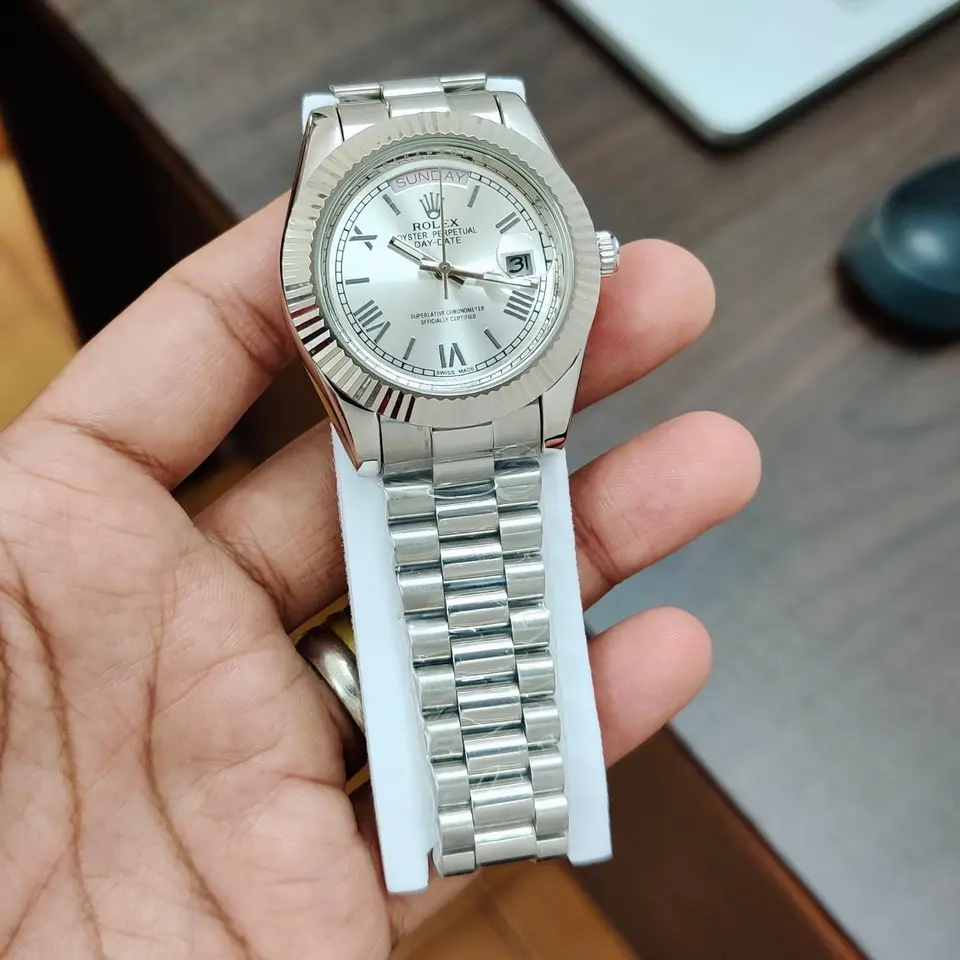Rolex Day-Date — silver dial