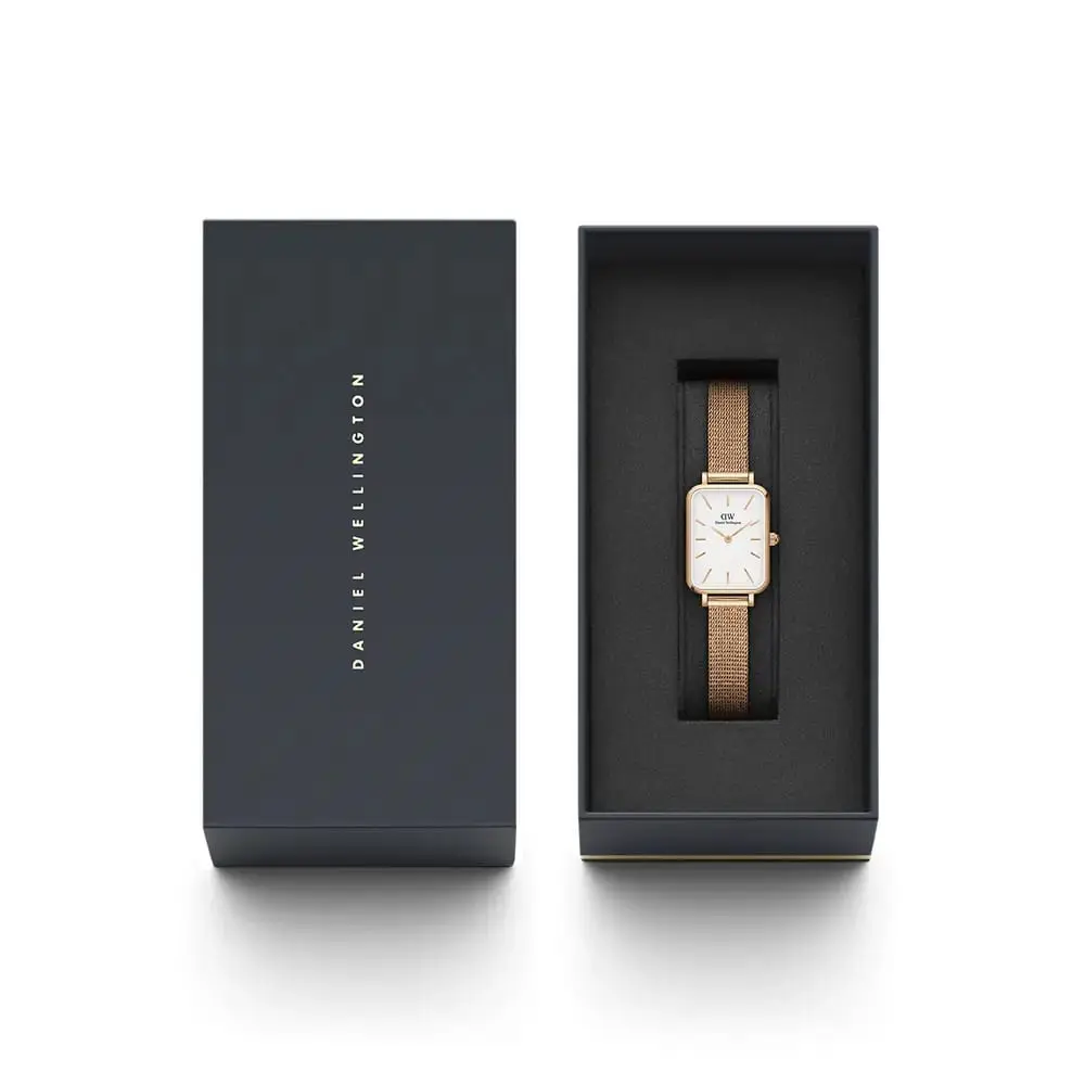 Daniel Wellington Quadro — white dial, rose gold