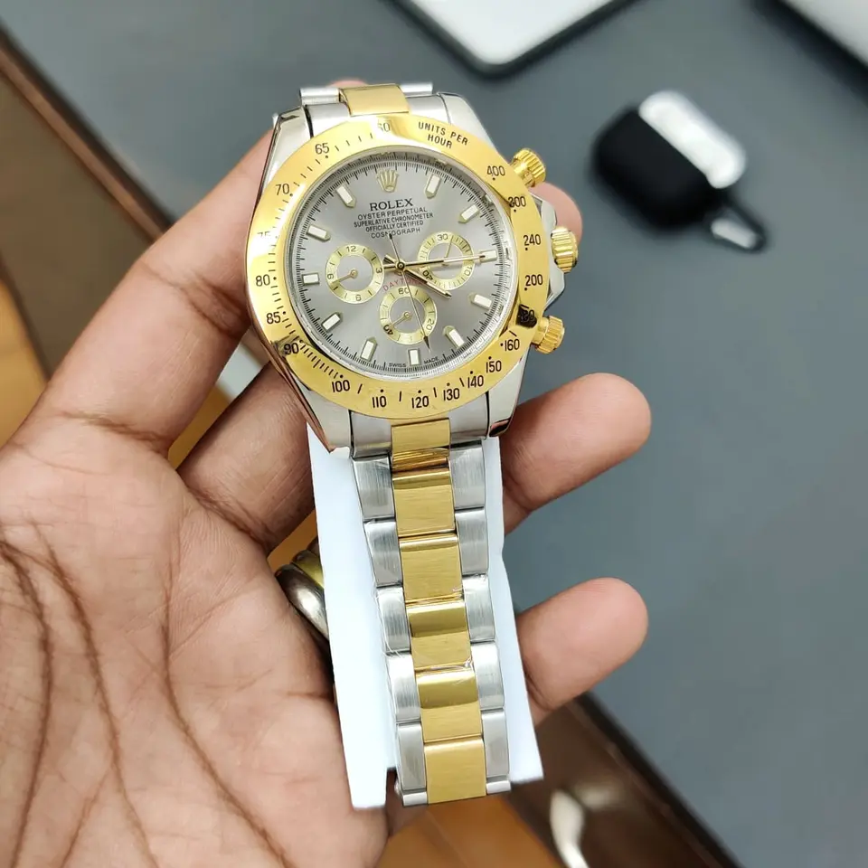 Rolex Daytona — grey dial, two-tone