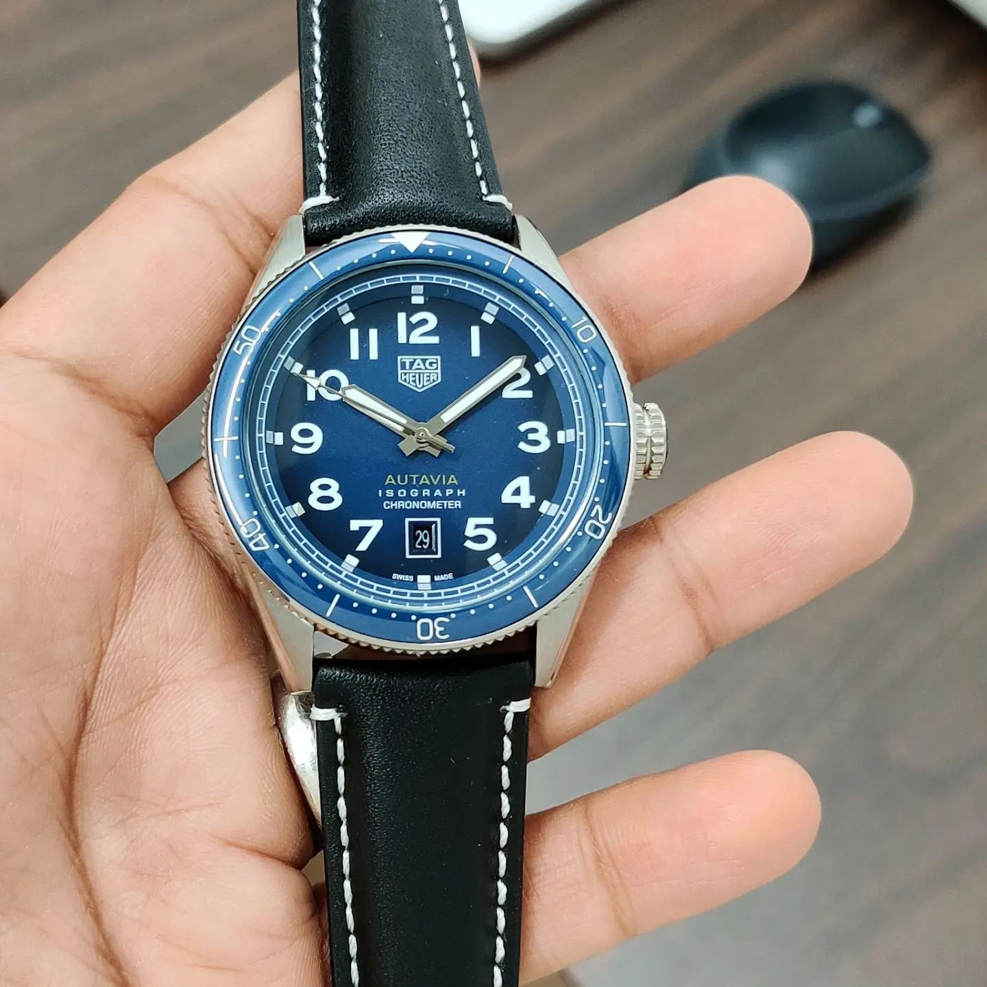 TAG Heuer Autavia — blue dial