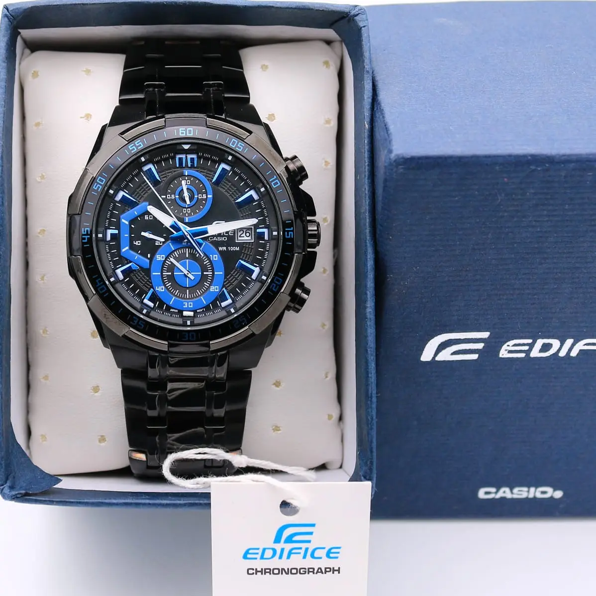 Casio Edifice EFR-539 — black dial, black case