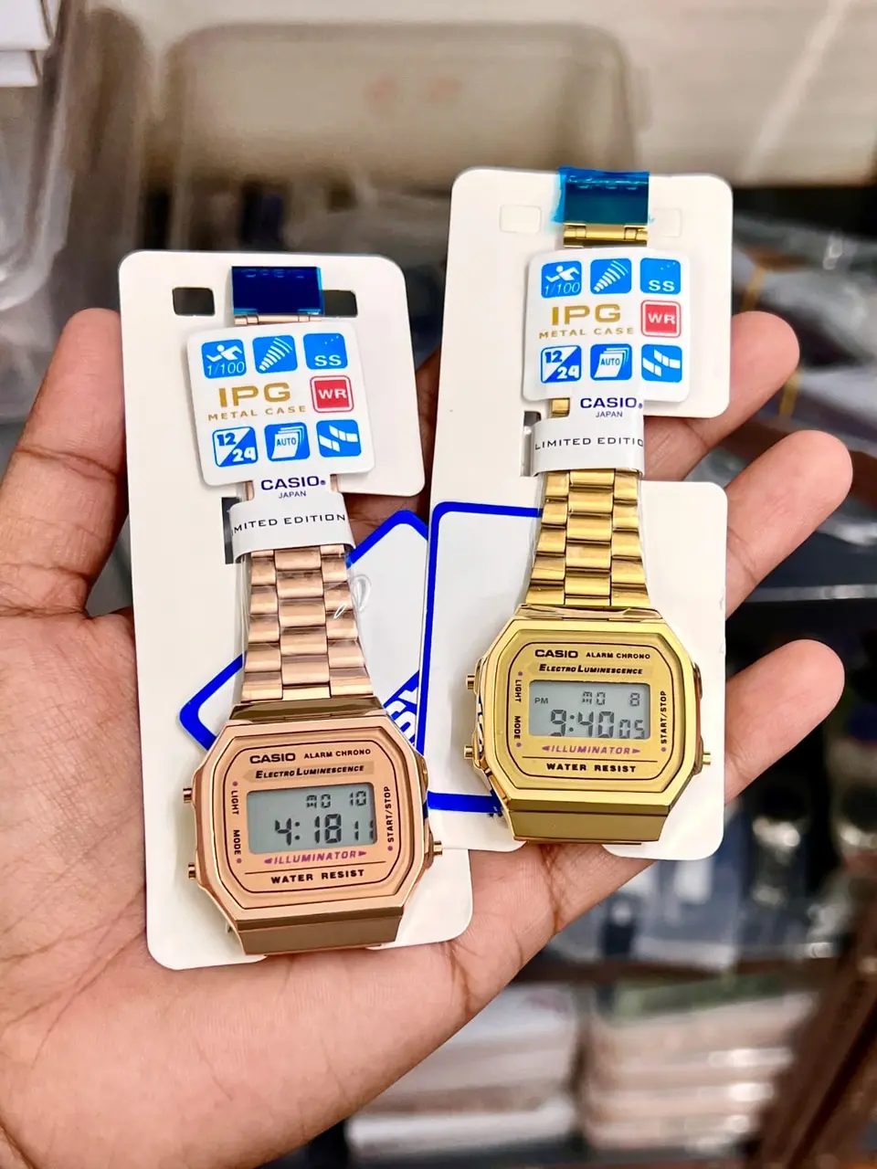 Casio Vintage A168 — rose dial, rose gold