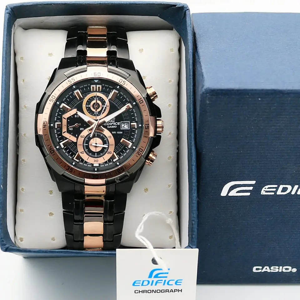 Casio Edifice EFR-539 — black dial, two-tone