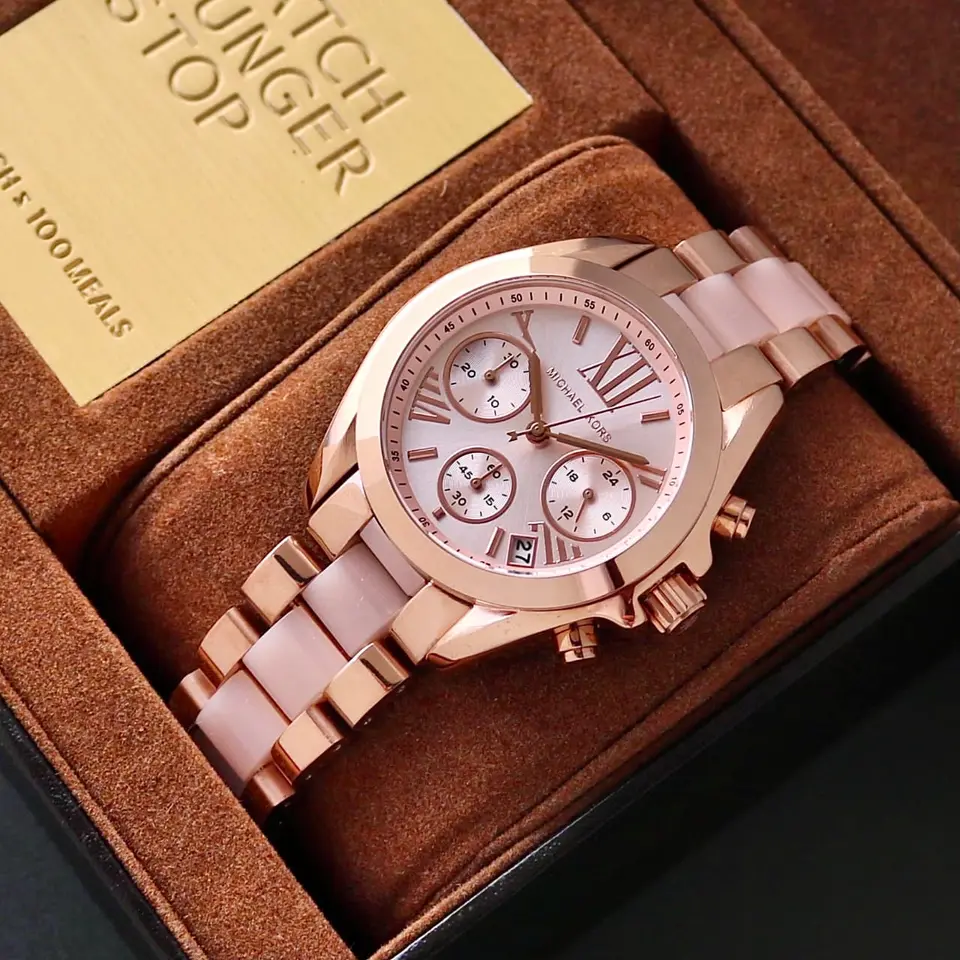 Michael Kors Bradshaw — black dial, rose gold