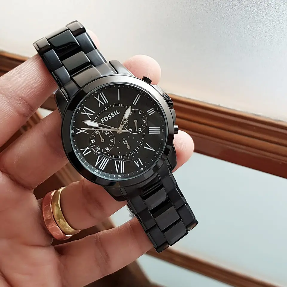 Fossil Grant — black dial, black case