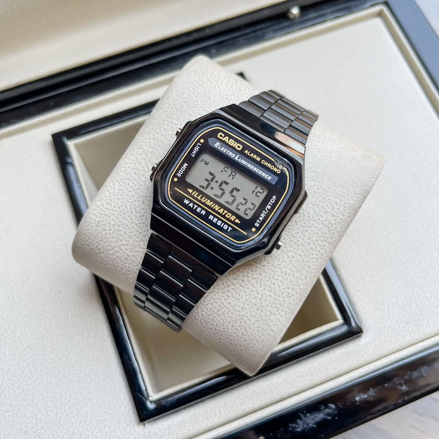Casio Vintage A168 — black dial, black case