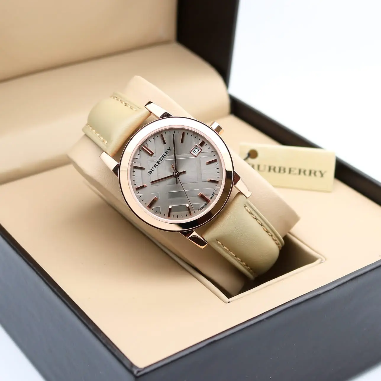 Burberry The City — silver dial, rose gold
