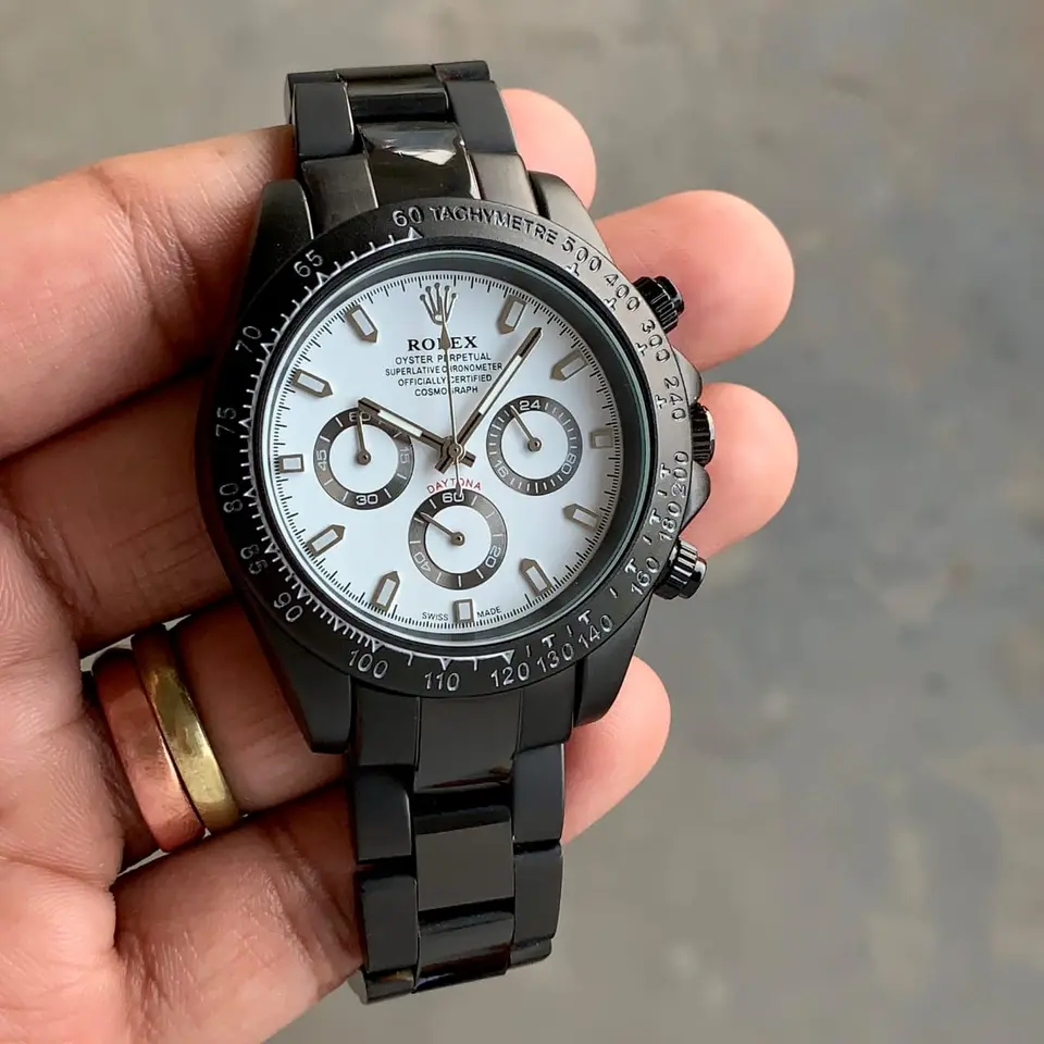 Rolex Daytona — white dial, black case