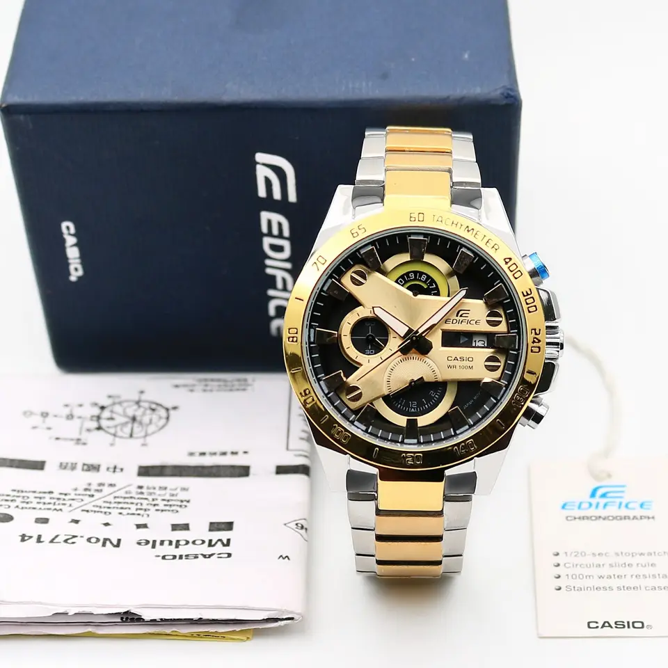 Casio Edifice EFR-540 — black dial, two-tone