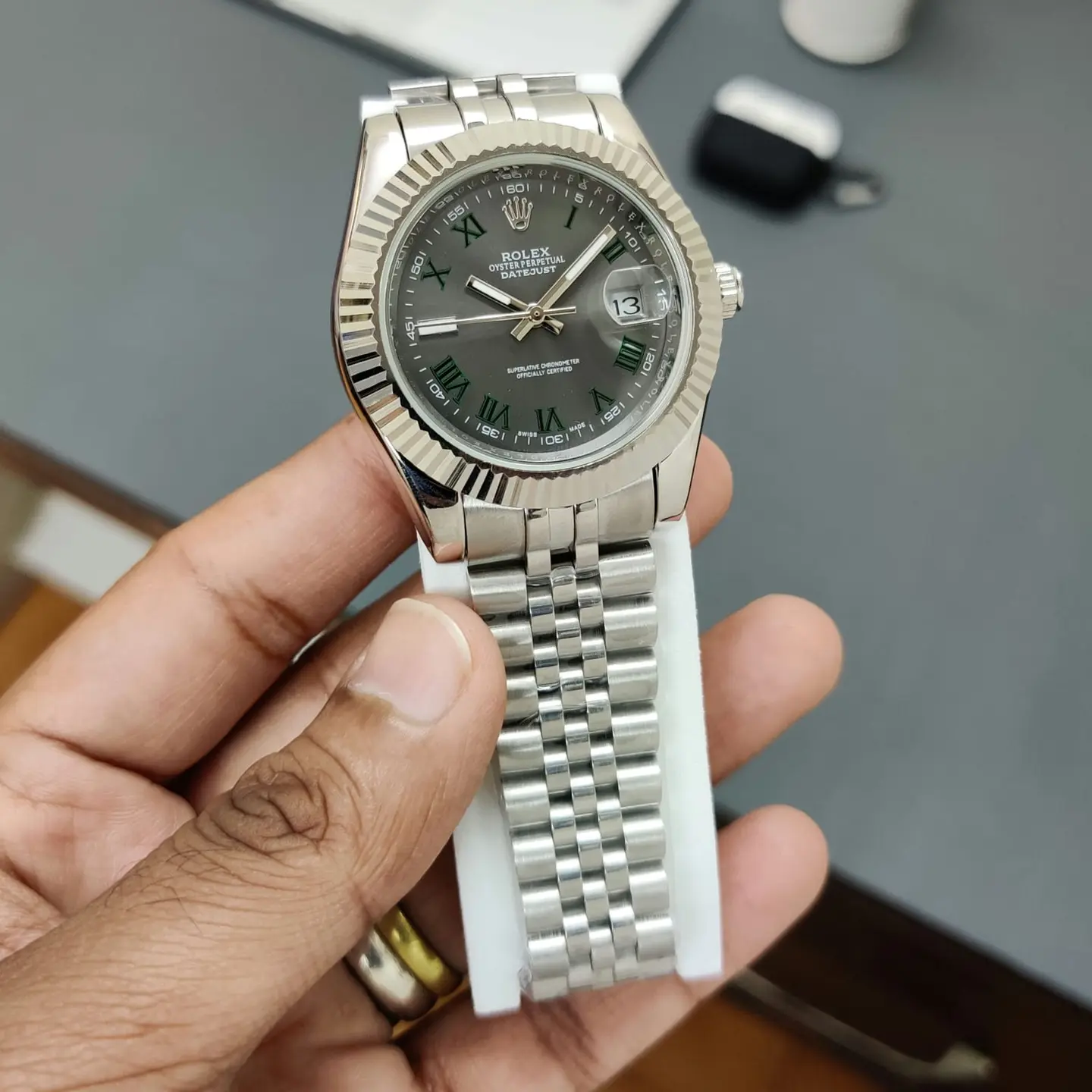 Rolex Datejust — grey dial