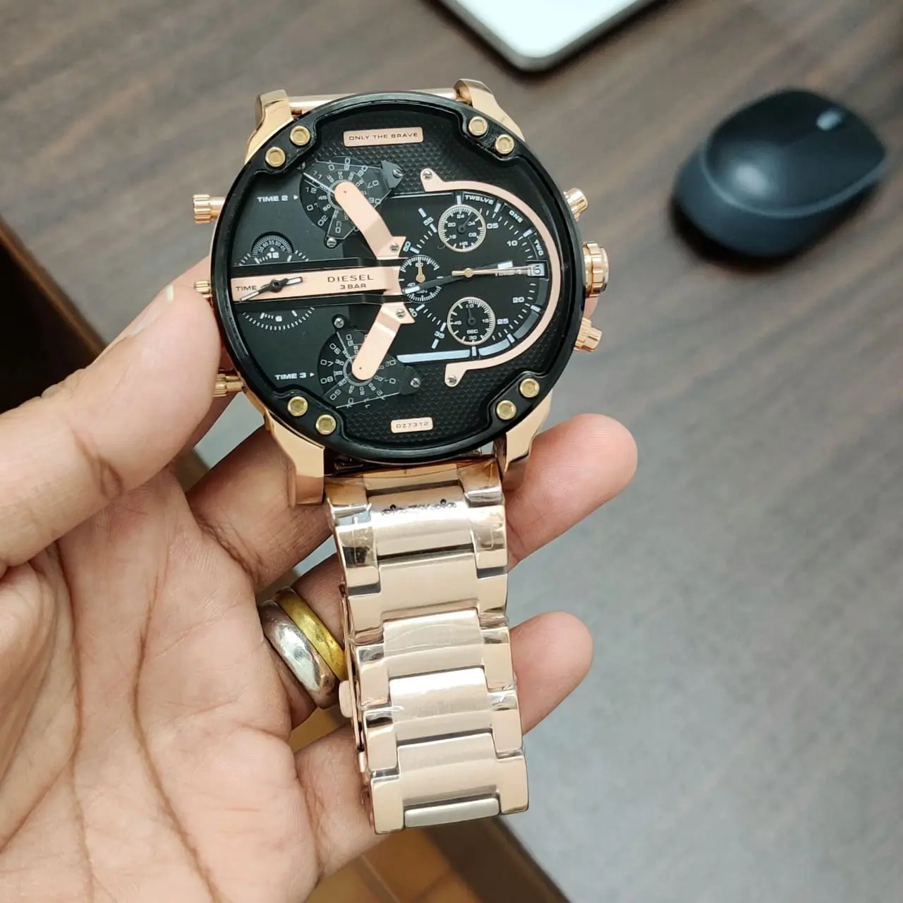 Diesel Mr. Daddy 2.0 — black dial, rose gold