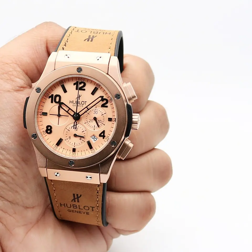 Hublot Chronograph — rose dial, rose gold