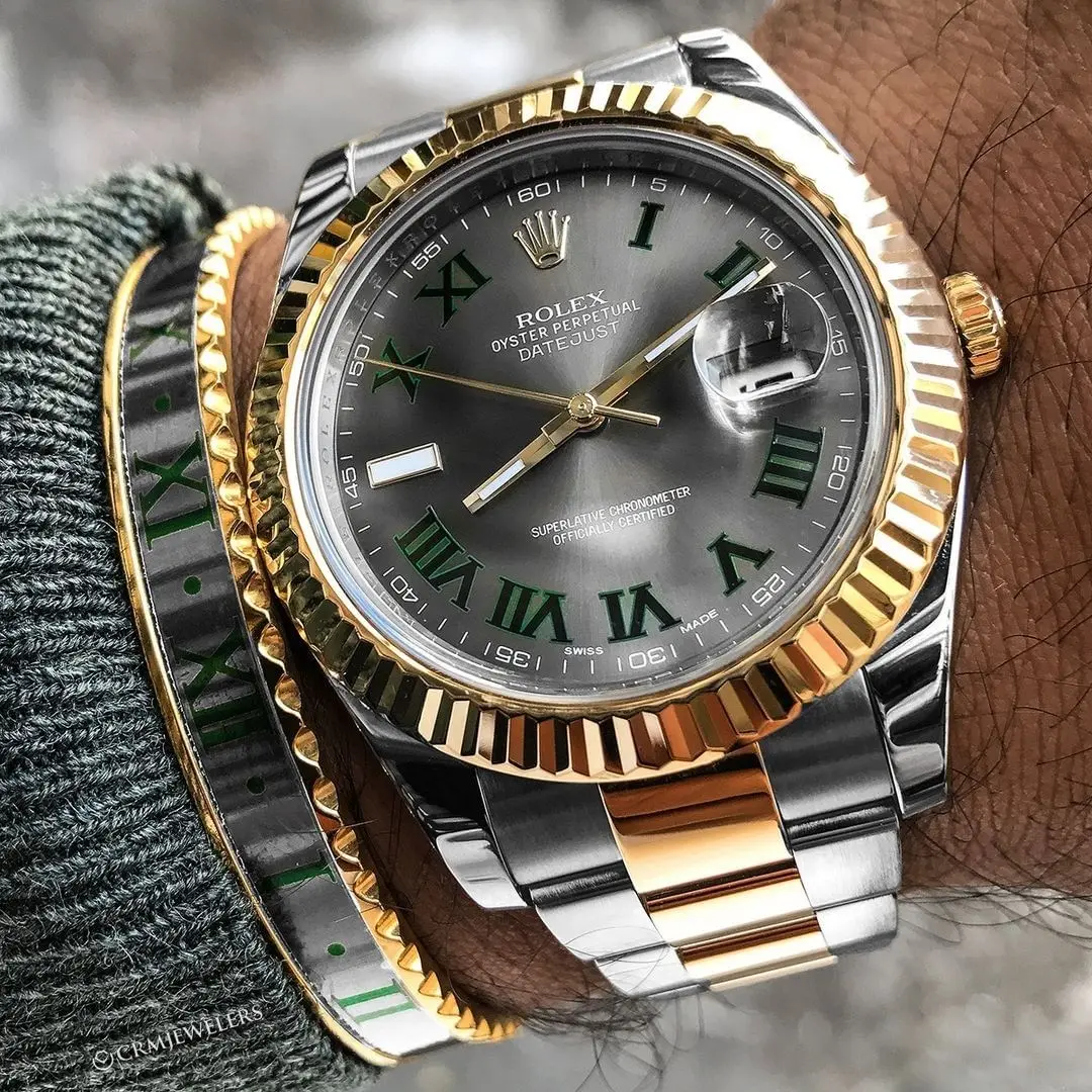 Rolex Datejust — grey dial, two-tone