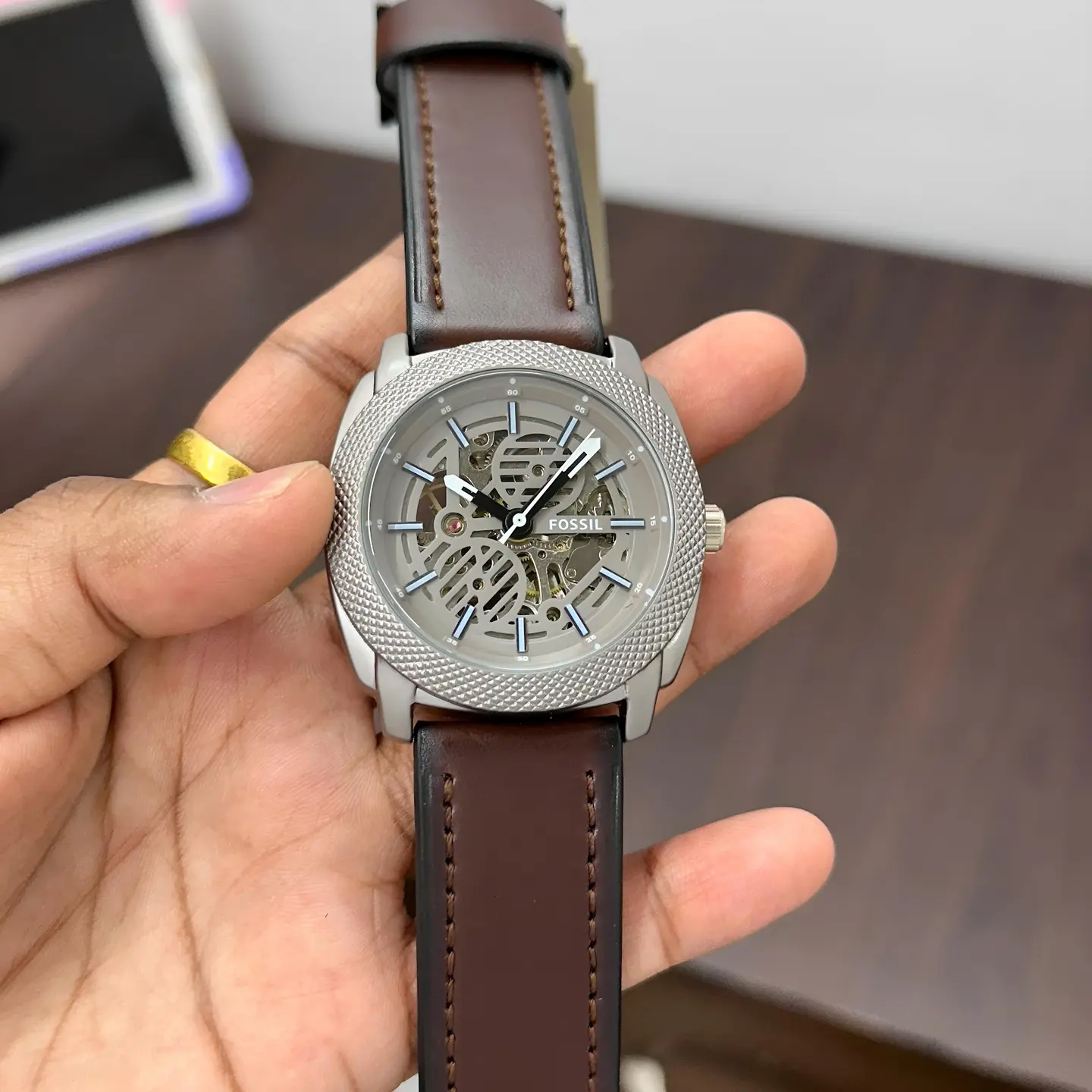 Fossil Machine — open-worked dial
