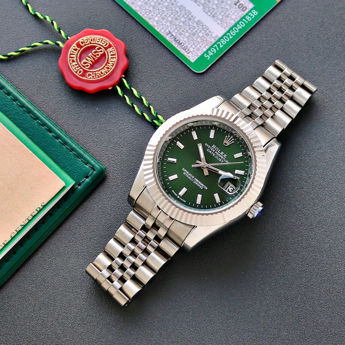 Rolex Datejust — green dial