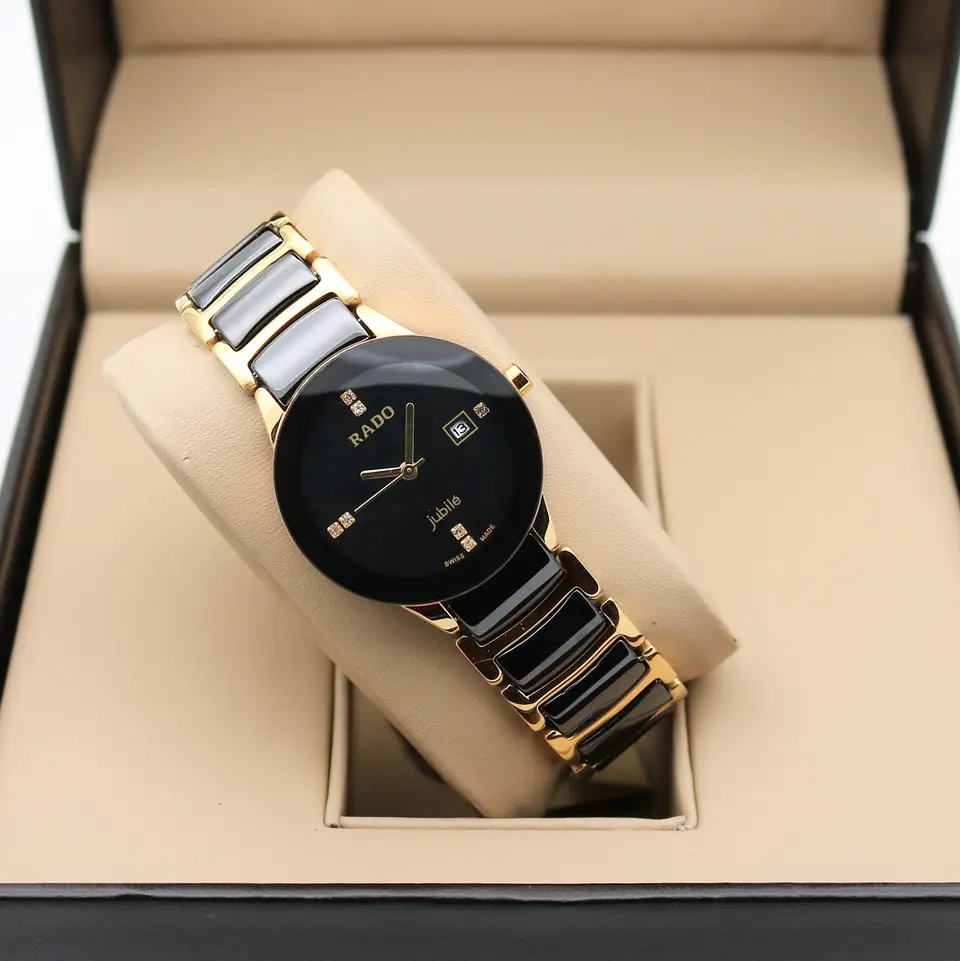 Rado Centrix — black dial, gold