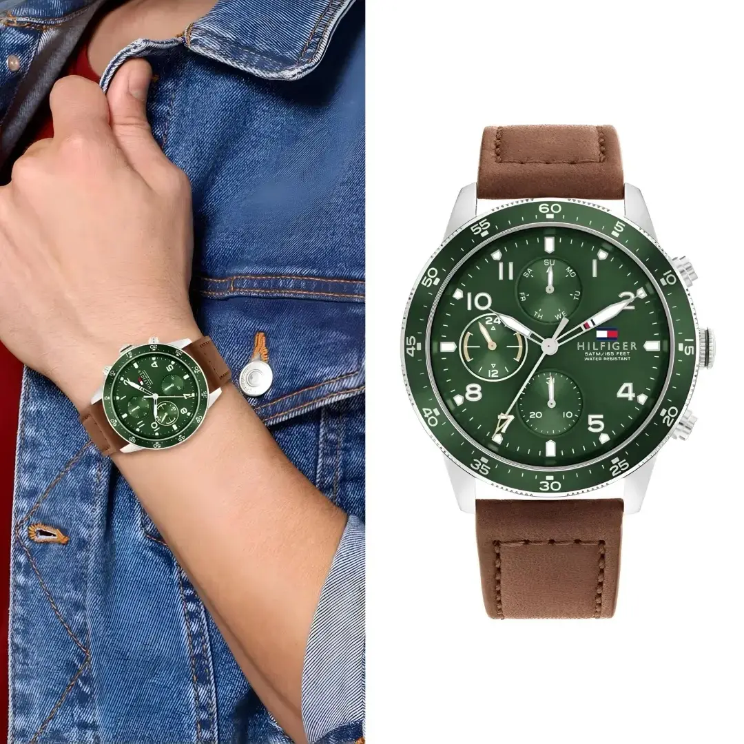Tommy Hilfiger Chronograph — green dial