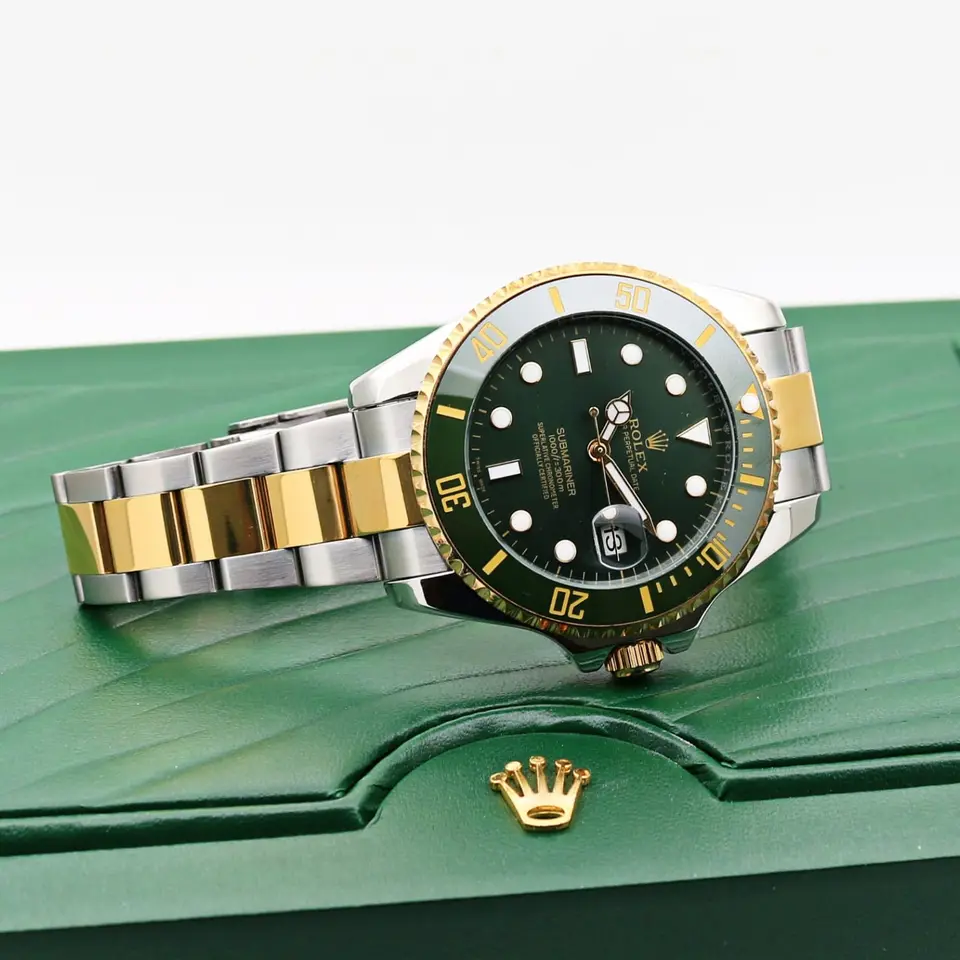 Rolex Submariner — green dial, two-tone