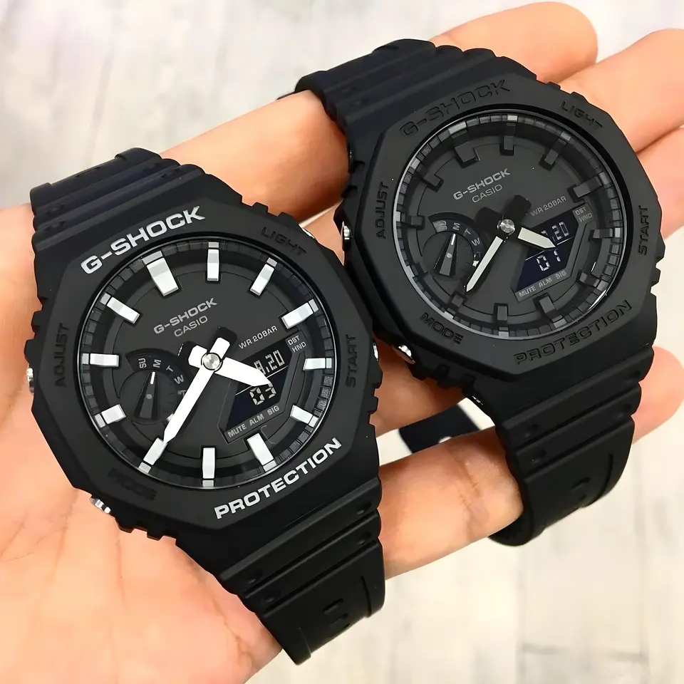G-Shock GA-2100 — black dial, black case