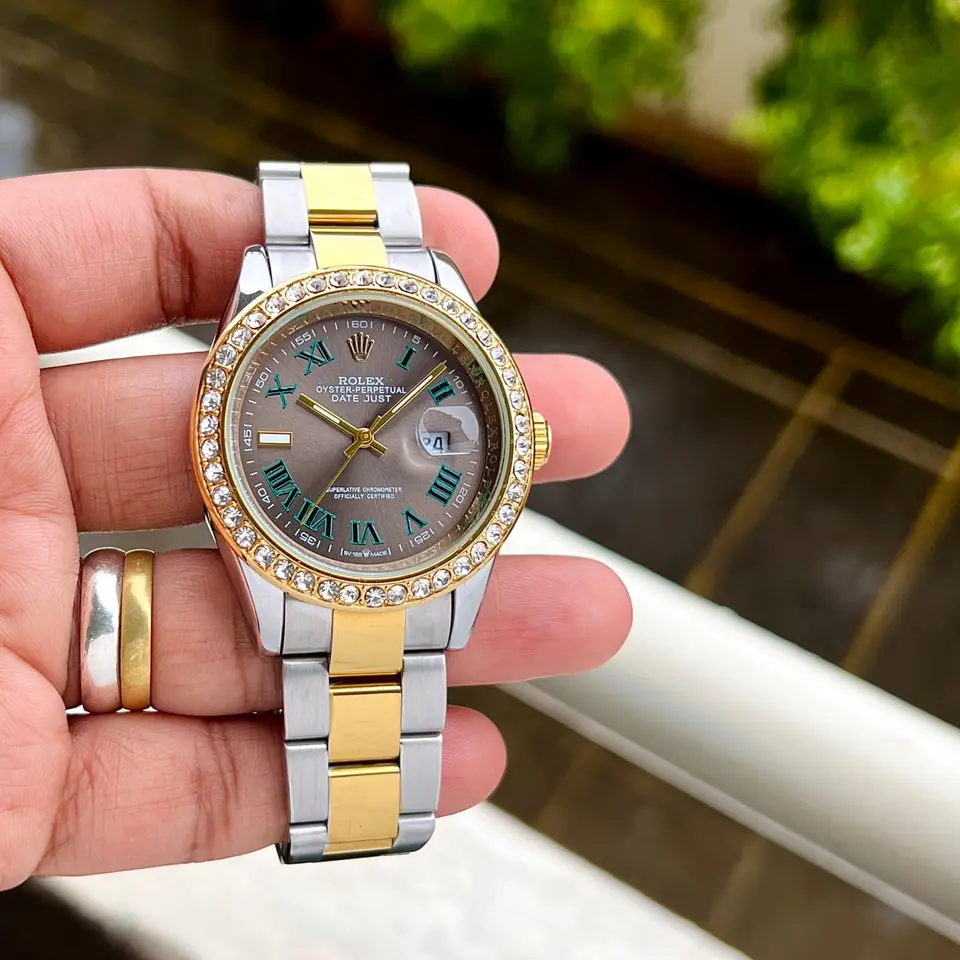 Rolex Datejust — grey dial, two-tone