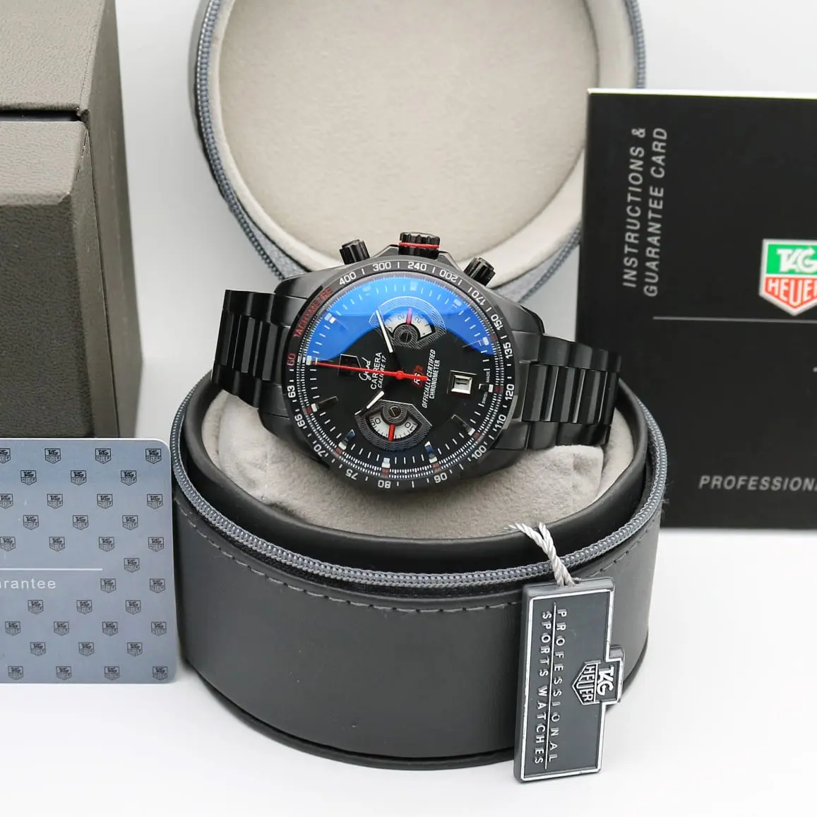 TAG Heuer Grand Carrera — black dial, black case