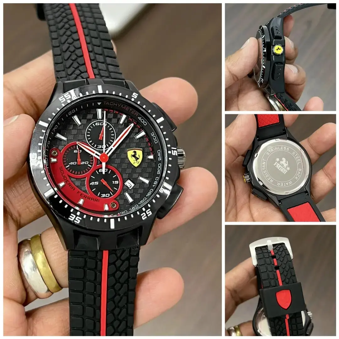 Scuderia Ferrari Red Rev — black dial, black case