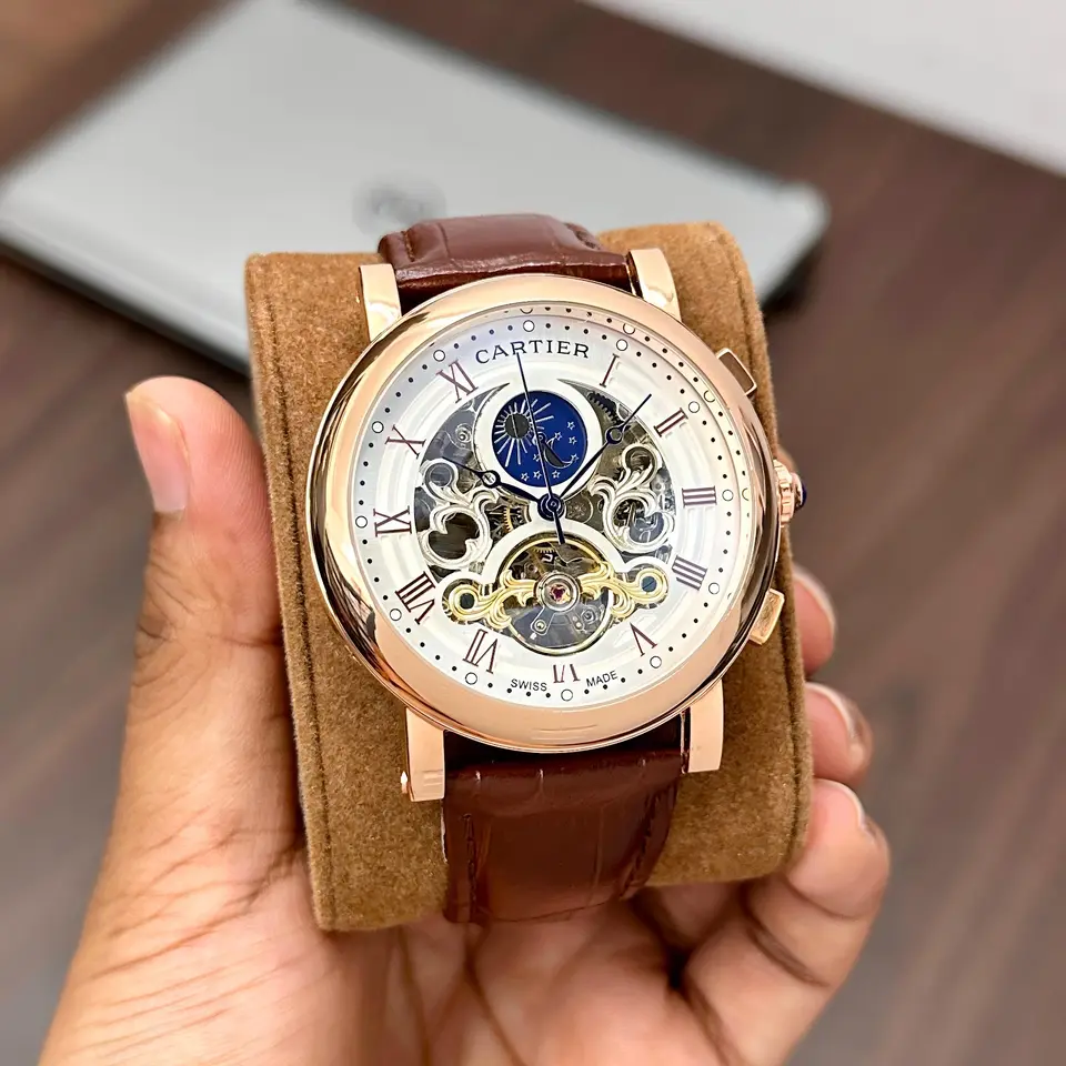 Cartier Moonphase — white dial, rose gold