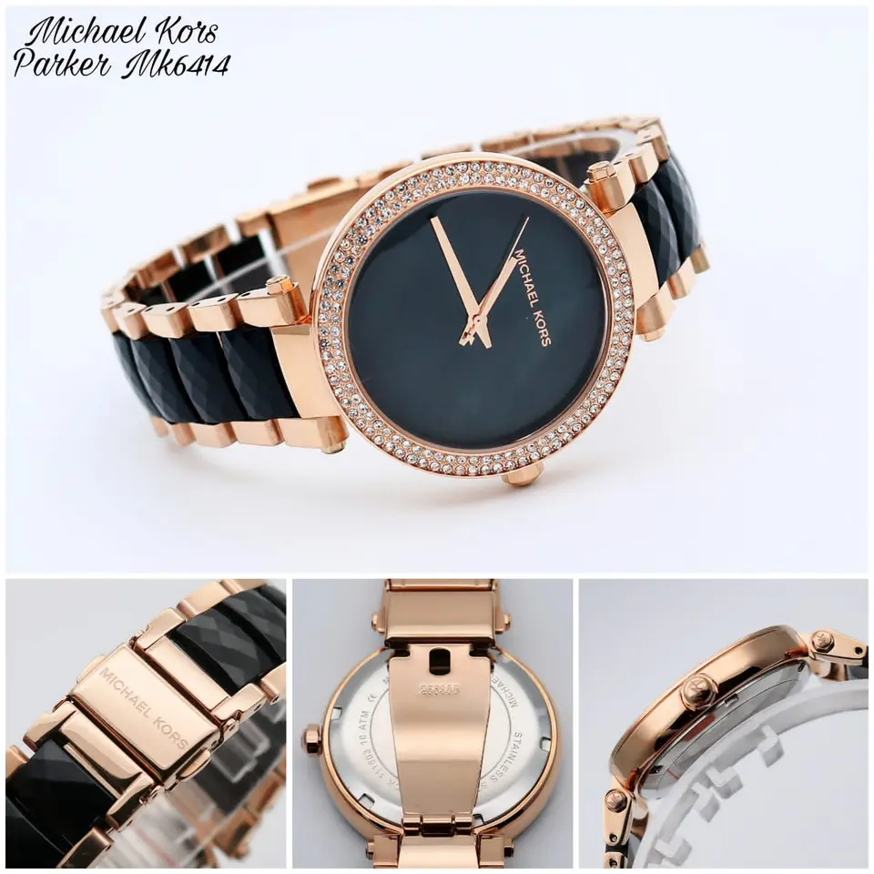 Michael Kors Darci — black dial, rose gold