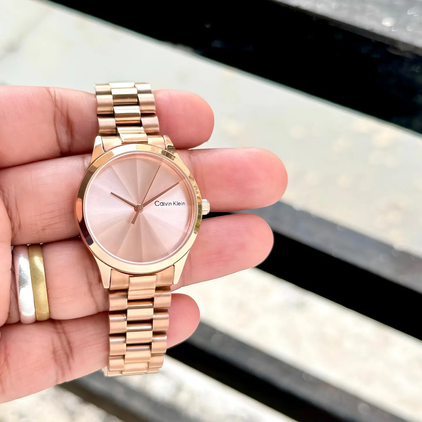 Calvin Klein Dress watch — pink dial, rose gold