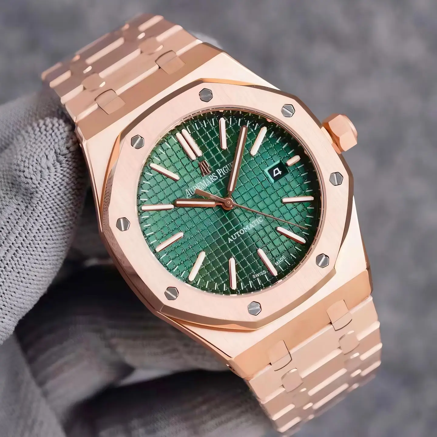 Audemars Piguet Royal Oak — green dial, rose gold