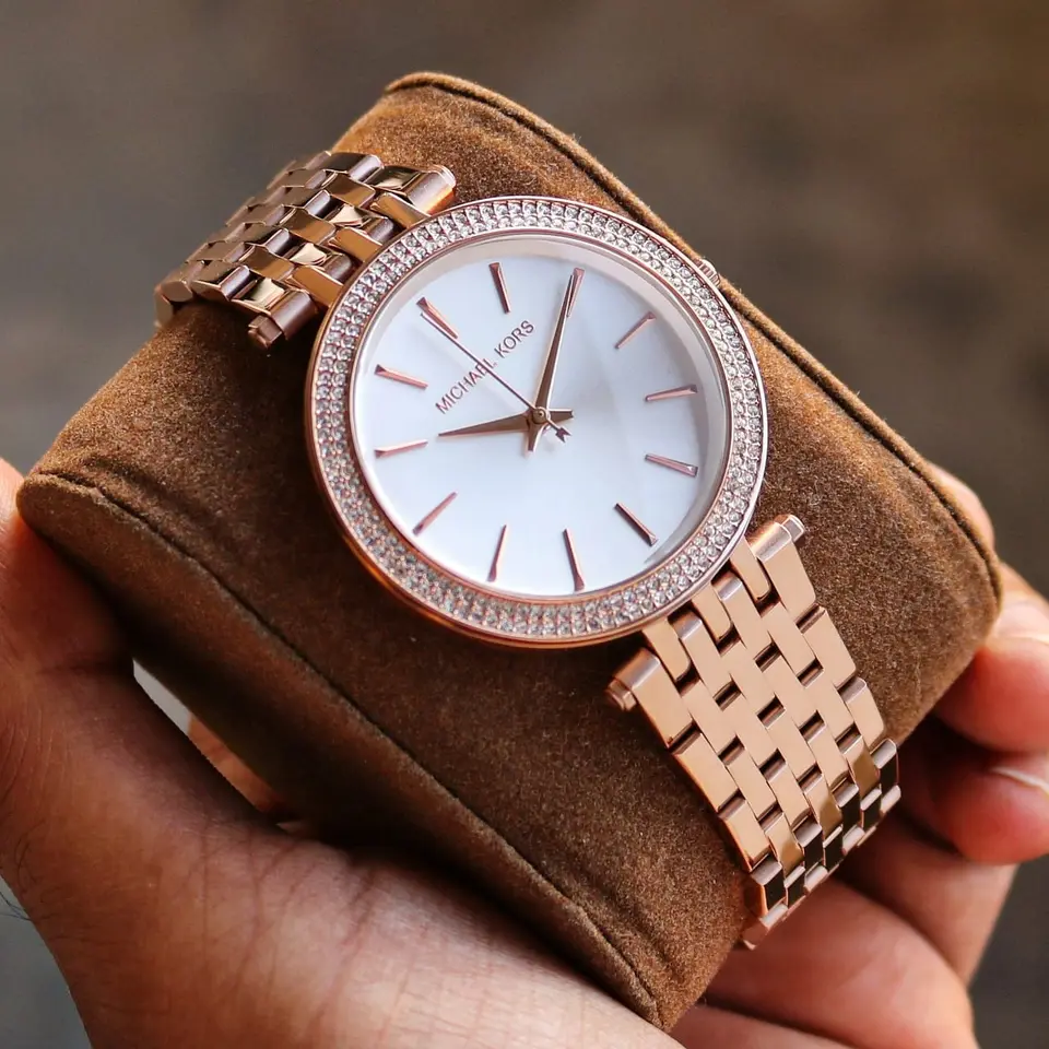 Michael Kors Darci — white dial, rose gold