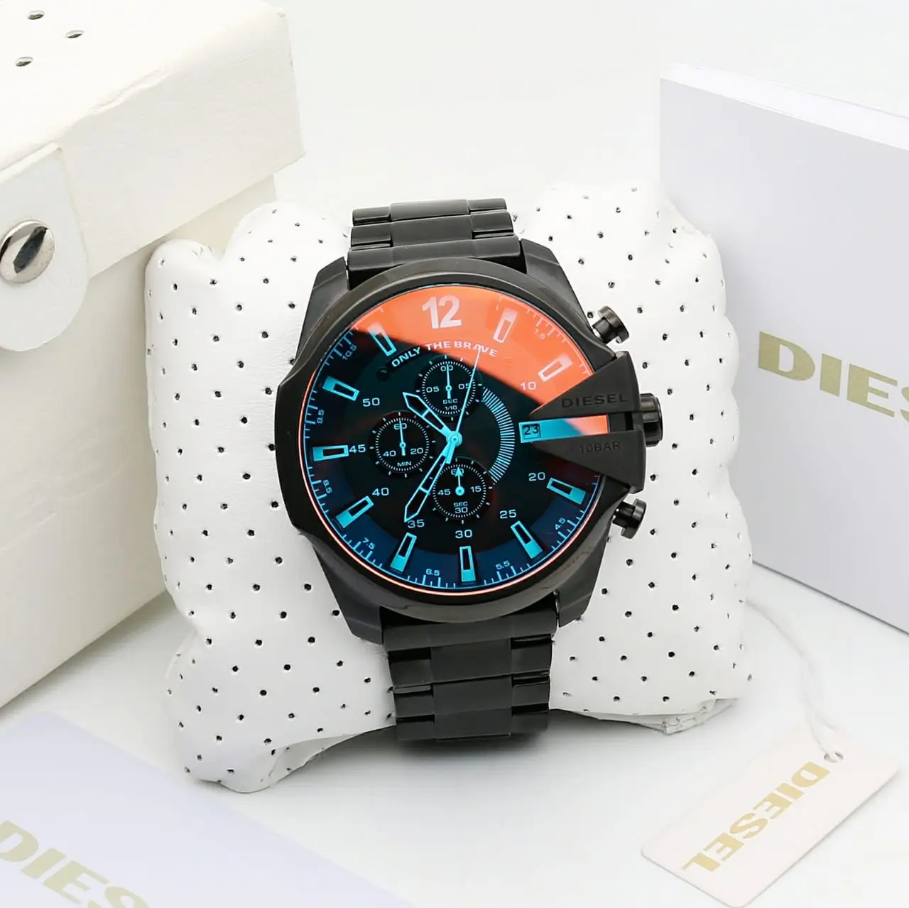 Diesel Mega Chief — blue dial, black case