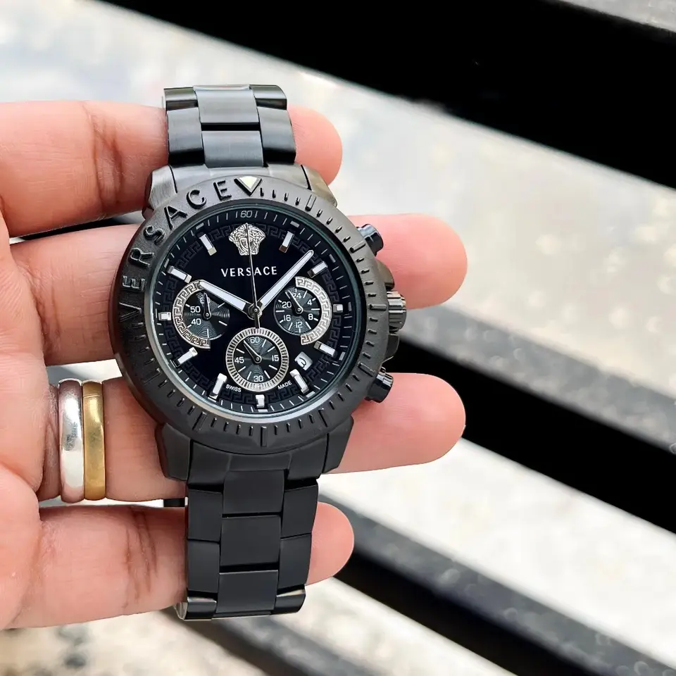 Versace Chronograph — black dial, black case