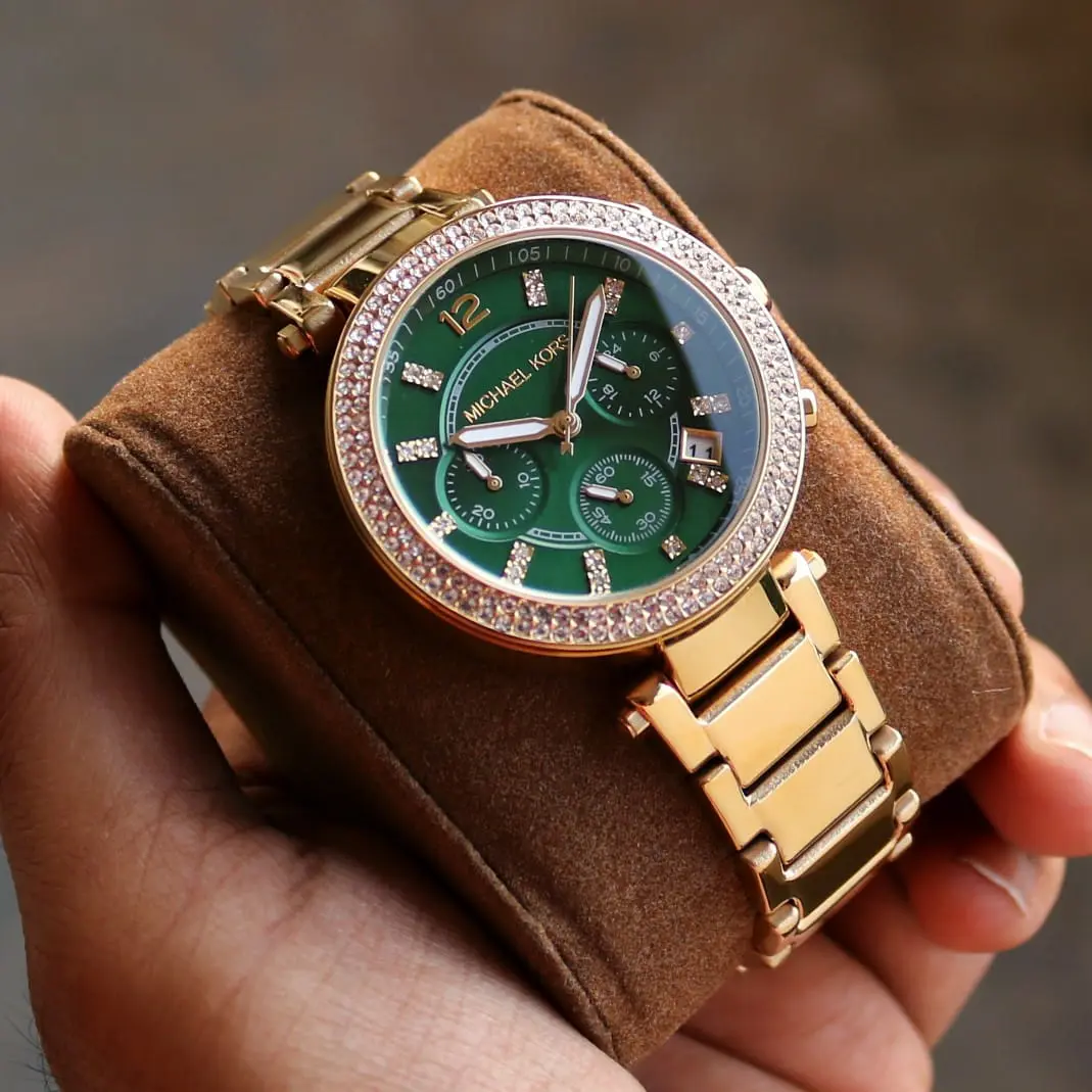 Michael Kors Parker — green dial, gold