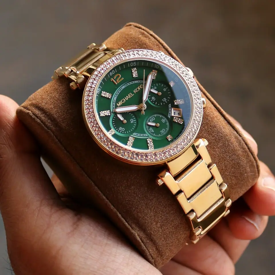 Michael Kors Parker — green dial, gold