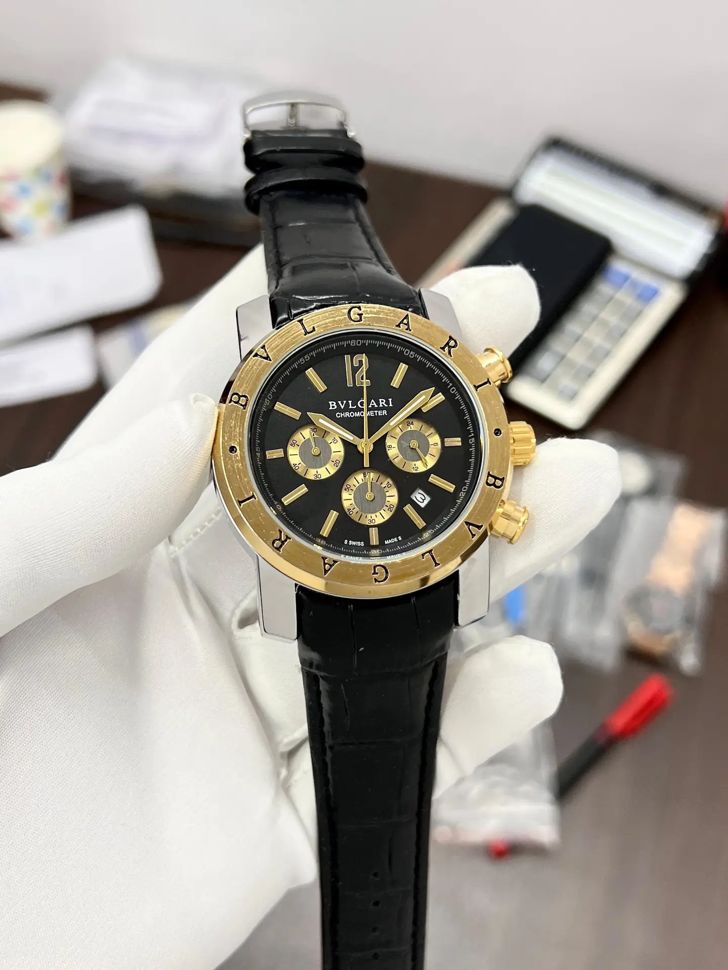 Bvlgari Bvlgari Bvlgari — black dial, two-tone