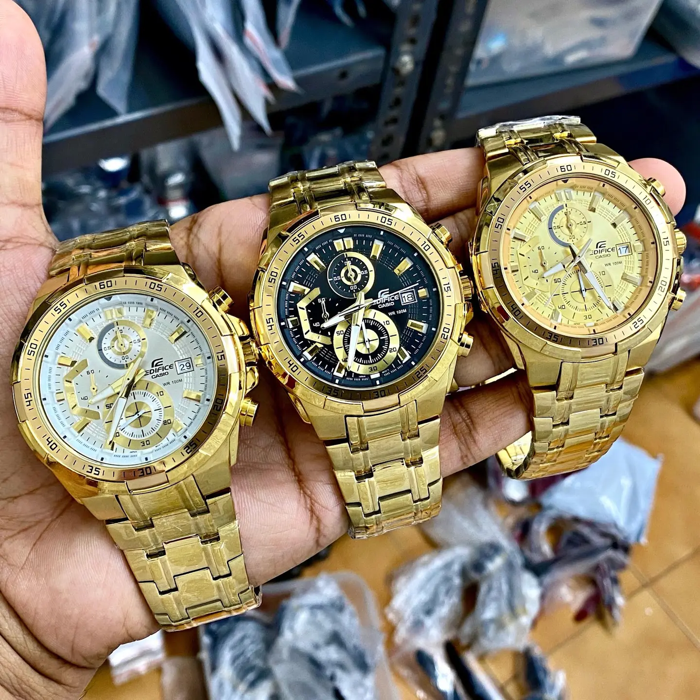 Casio Edifice EFR-539 — gold dial, gold