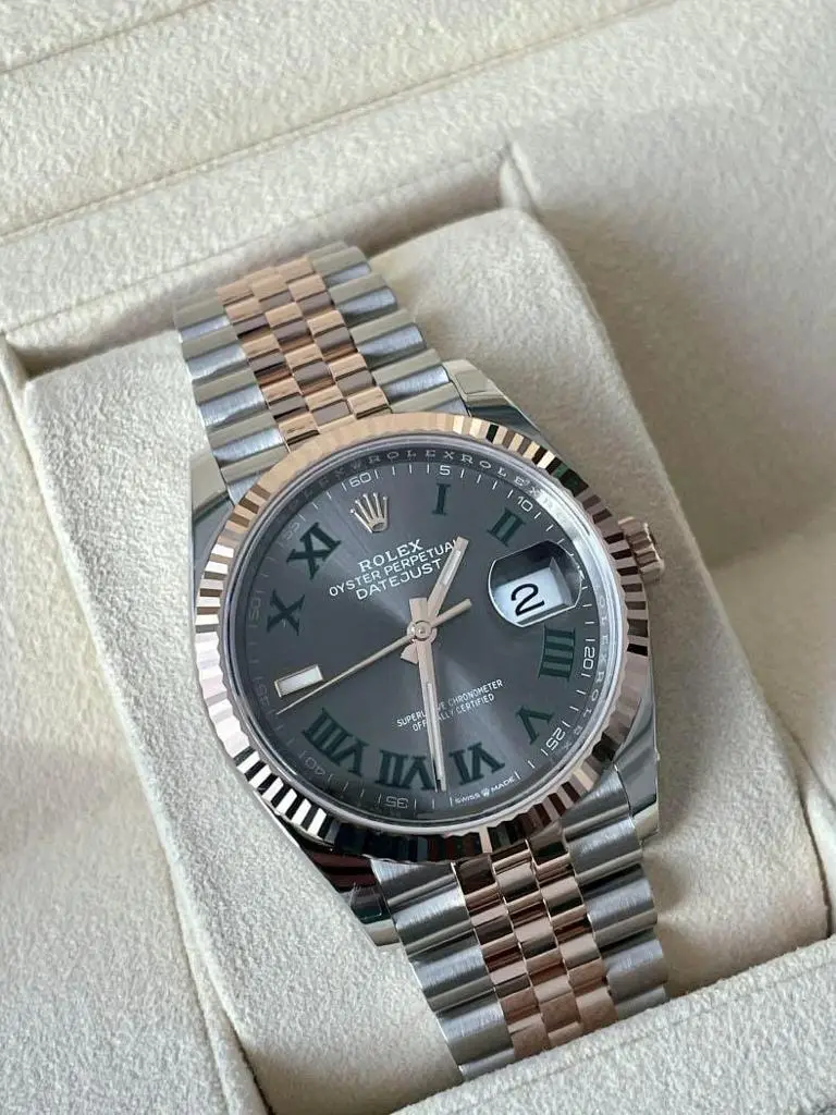 Rolex Datejust — grey dial, two-tone