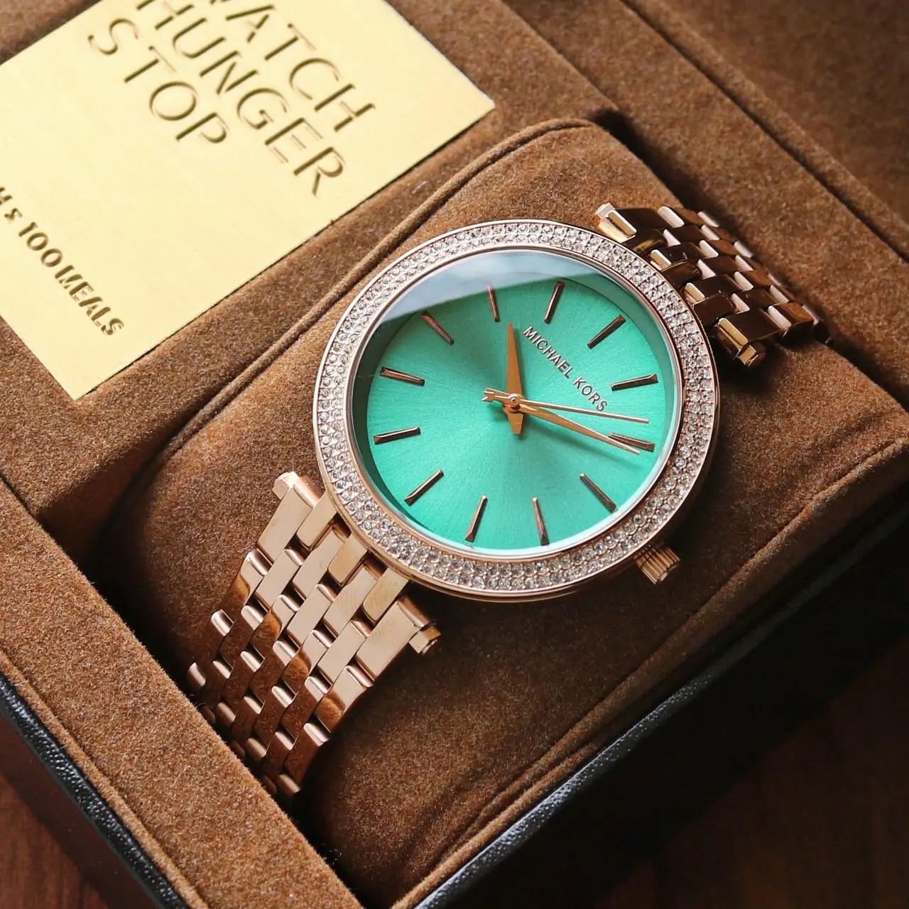 Michael Kors Darci — black dial, rose gold