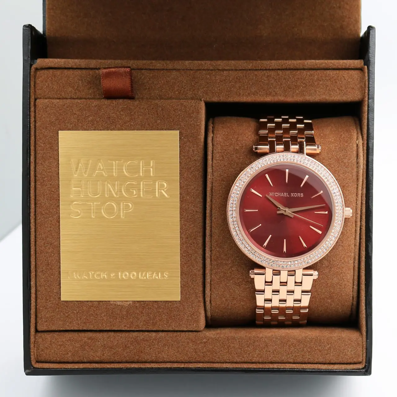 Michael Kors Darci — red dial, rose gold