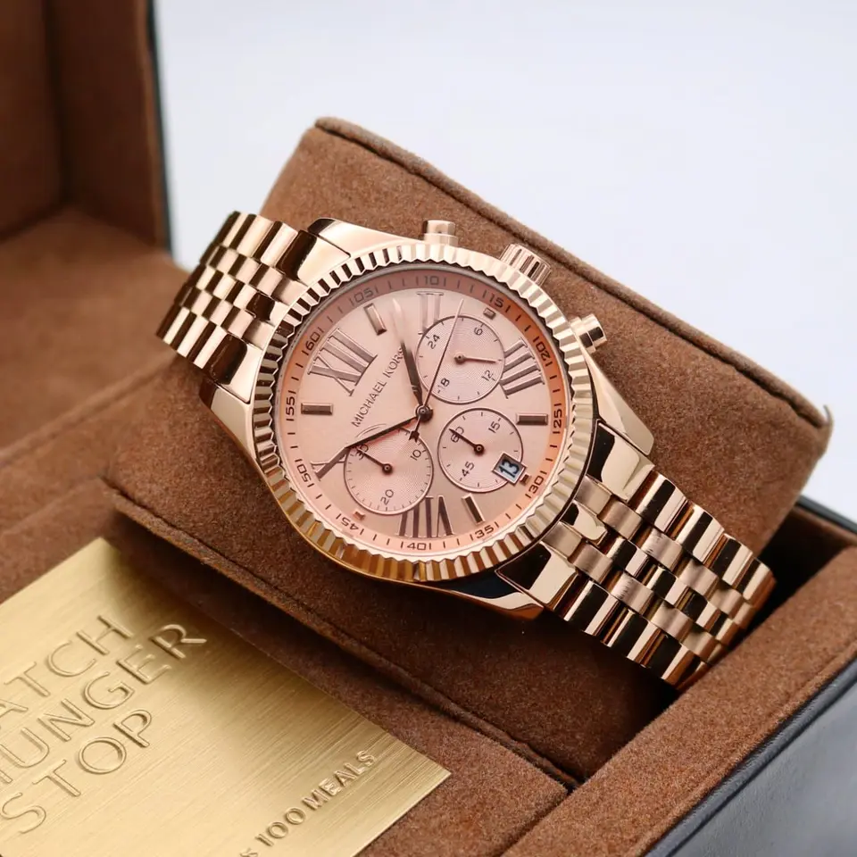 Michael Kors Lexington — rose dial, rose gold