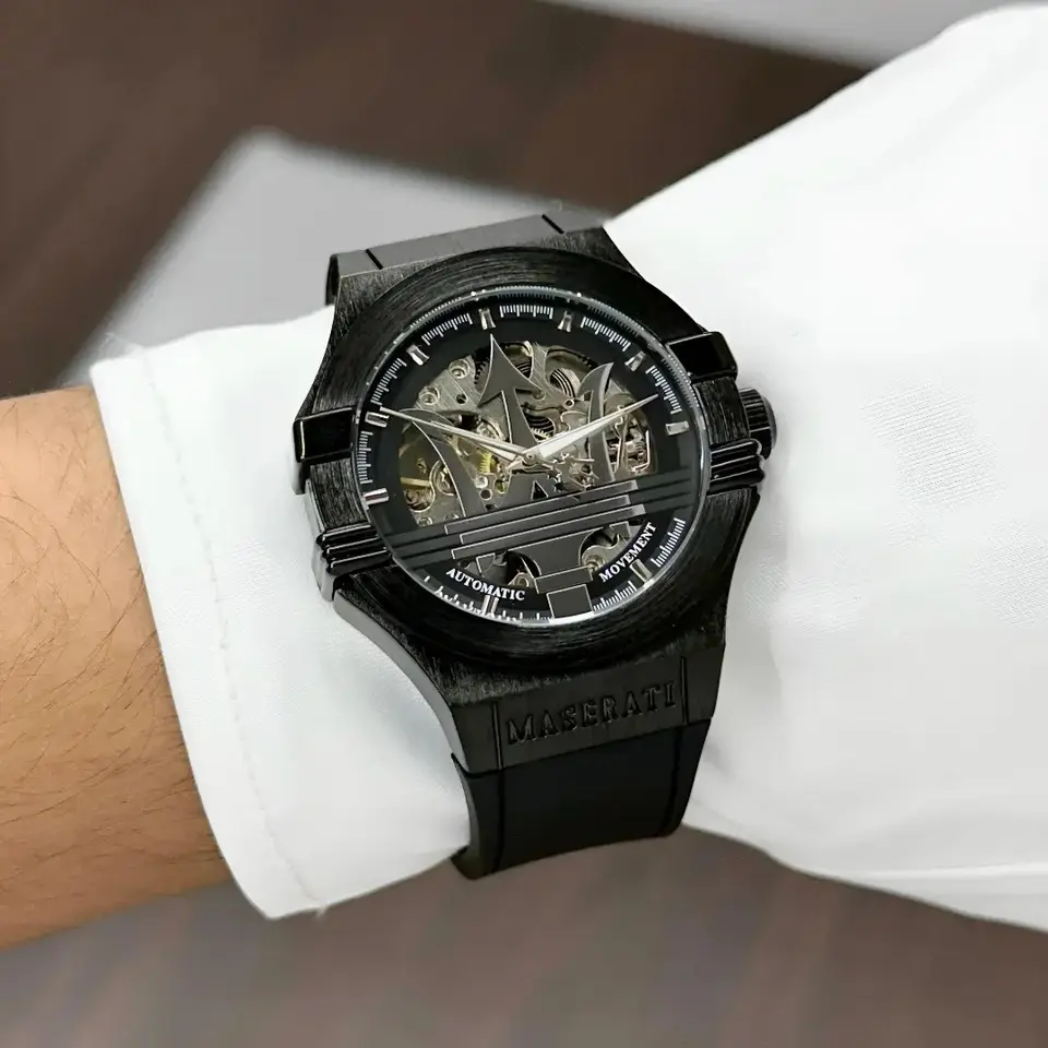Maserati Potenza — open-worked dial, black case
