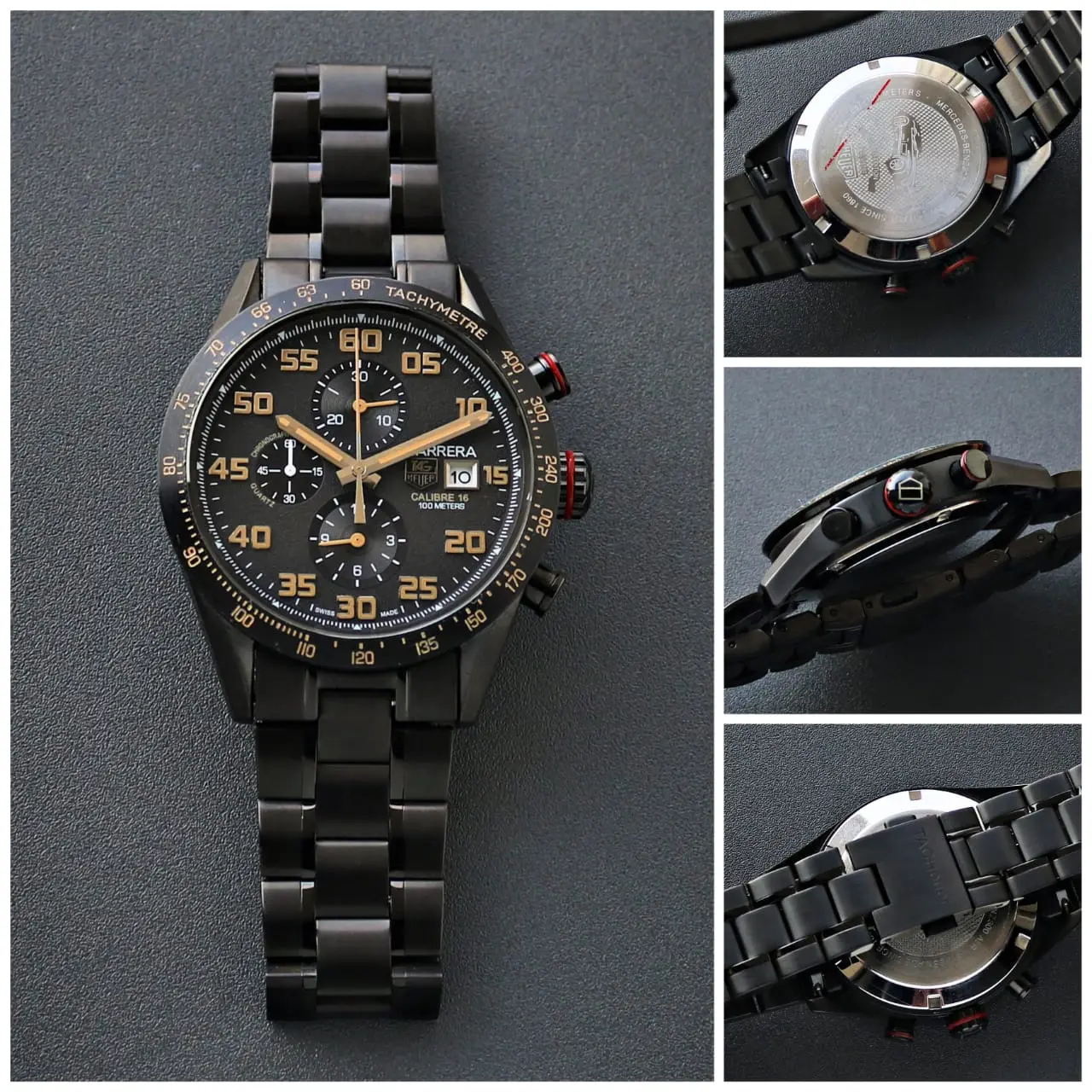 TAG Heuer Carrera — black dial, black case