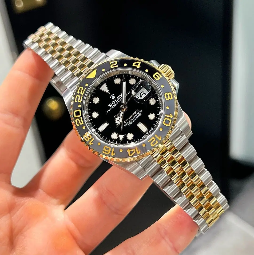 Rolex GMT-Master II — black dial, two-tone