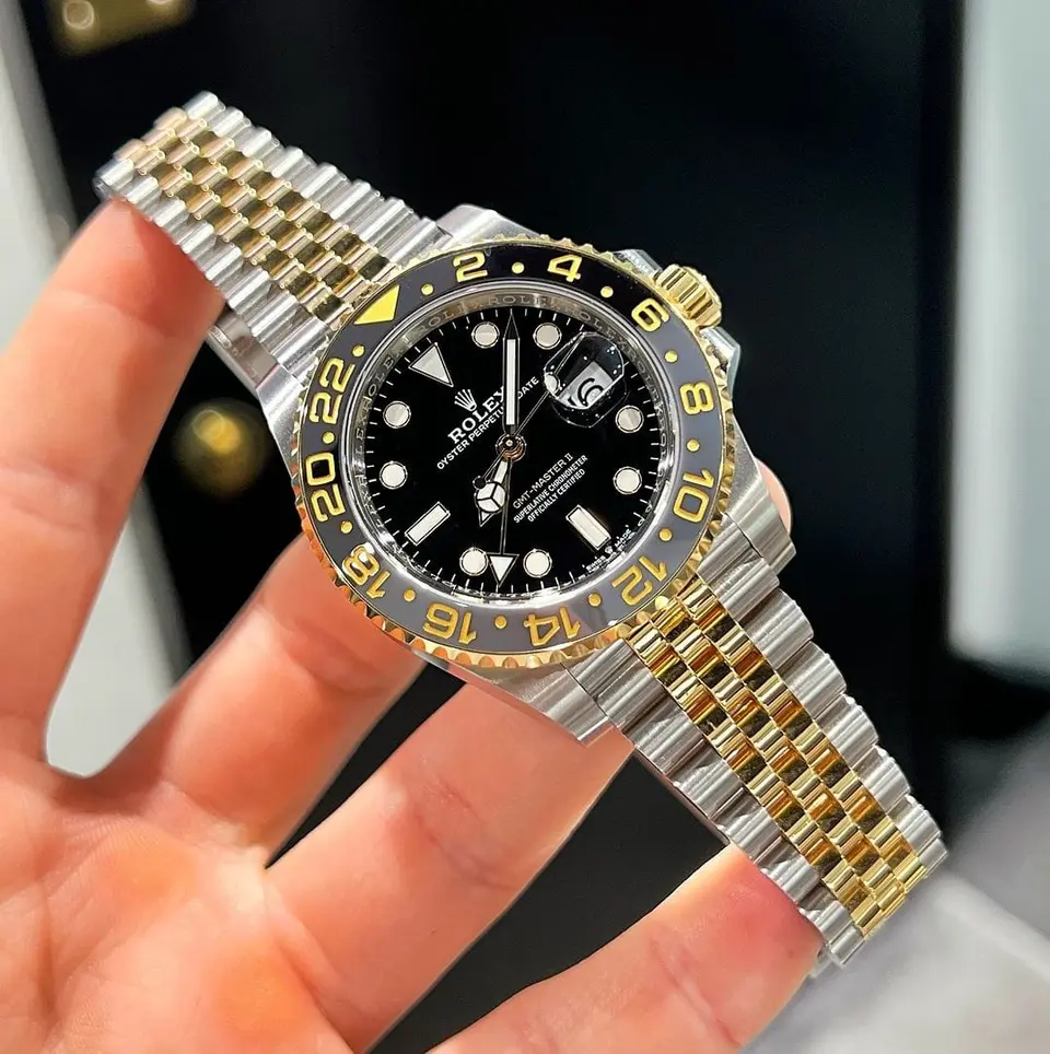 Rolex GMT-Master II — black dial, two-tone