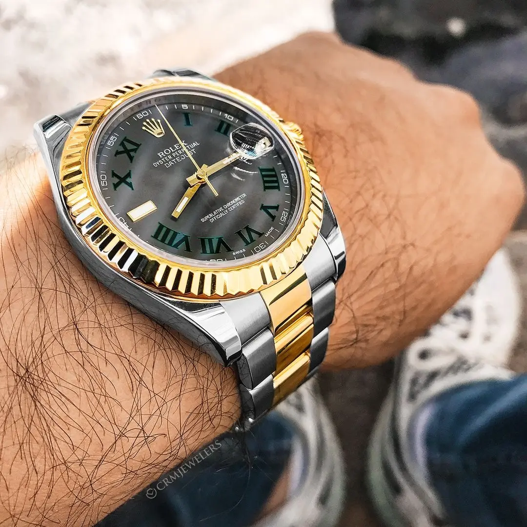 Rolex Datejust — grey dial, two-tone