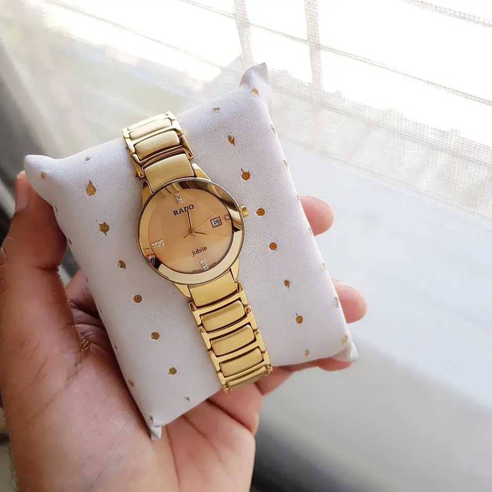 Rado Centrix — gold dial, gold