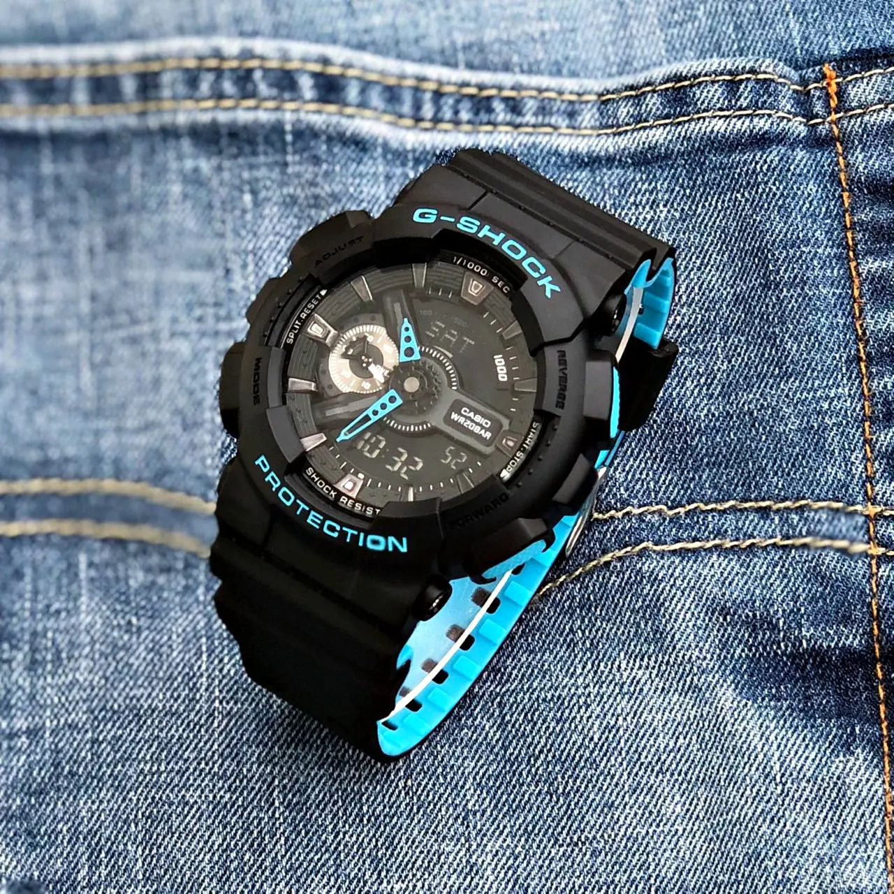 G-Shock GA-110 — black dial, black case