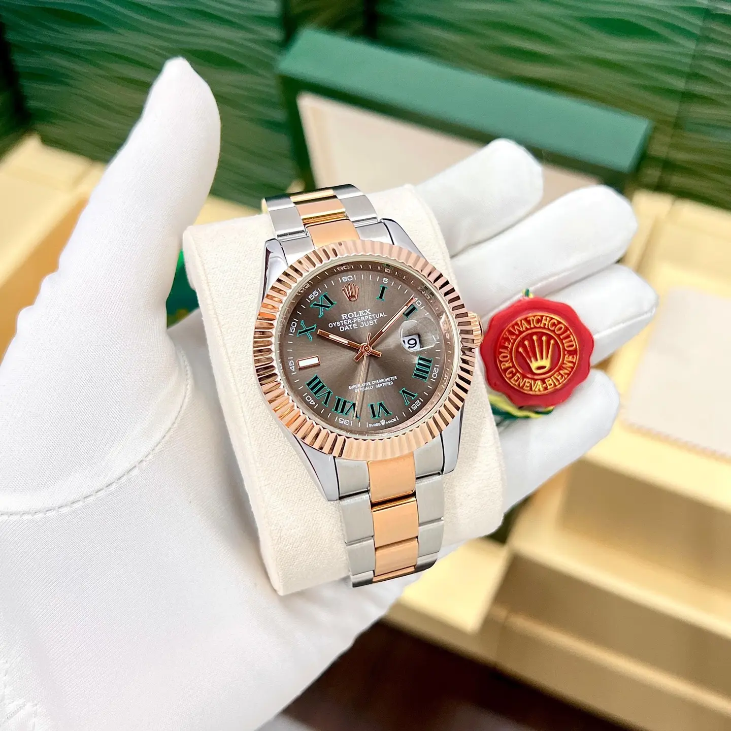 Rolex Datejust — grey dial, two-tone